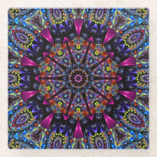 Posavasos De Vidrio Elegante y elegante Kaleidoscopio