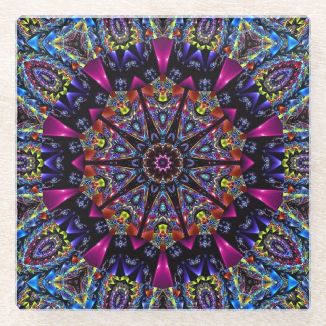 Posavasos De Vidrio Elegante y elegante Kaleidoscopio (Anverso)