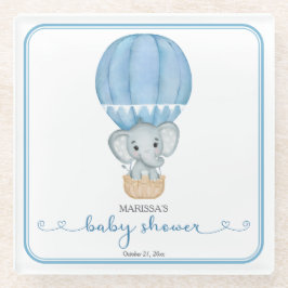 Posavasos De Vidrio Elephant Baby Boy Shower