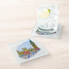 Posavasos De Vidrio Elizabeth Tower, aka Big Ben