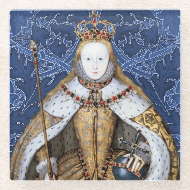 Posavasos De Vidrio Elizabeth Tudor, Reina de Inglaterra (Anverso)