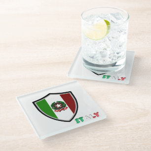 Posavasos De Vidrio emblema de la bandera italiana