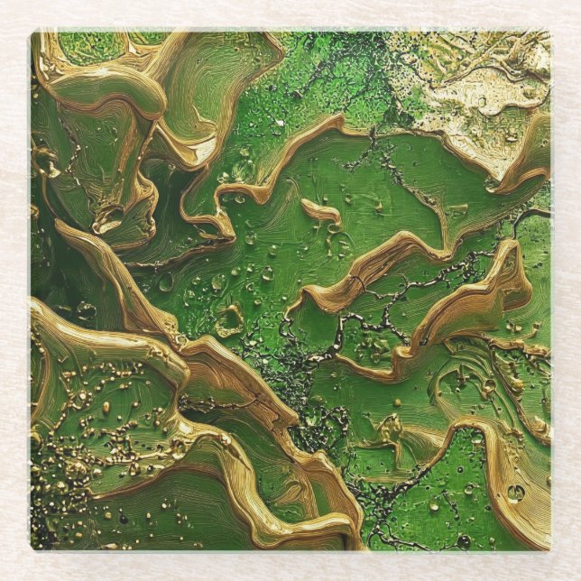 Posavasos De Vidrio Emerald Motion (Anverso)