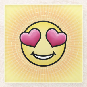 Posavasos De Vidrio Emoji Amor