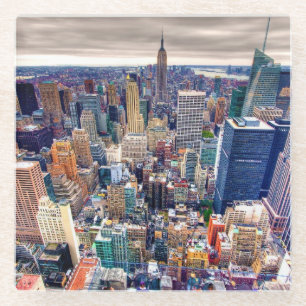 Posavasos De Vidrio Empire State Building y Midtown Manhattan