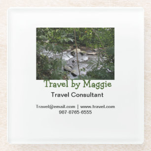 Posavasos De Vidrio Empresa de consultores de viajes agrega nombres de