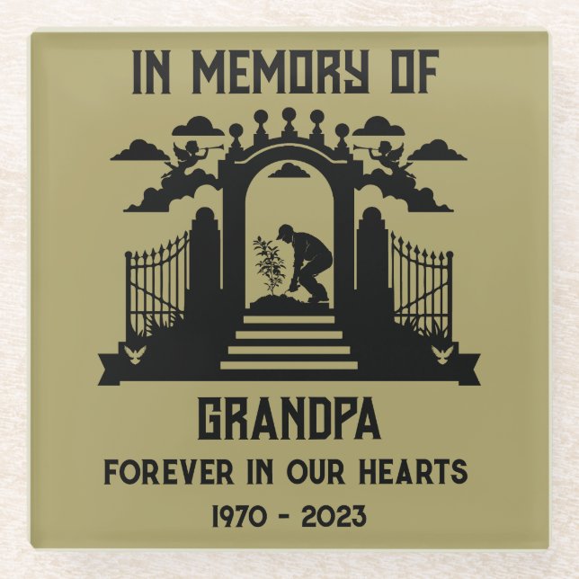 Posavasos De Vidrio En el funeral de Gardeners de Memoria (Anverso)