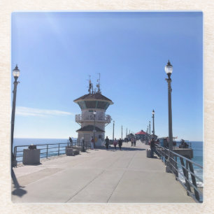 Posavasos De Vidrio En el muelle, Huntington Beach, California