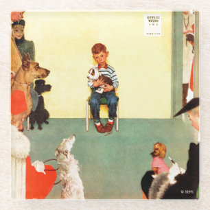 Posavasos De Vidrio En los veterinarios de Norman Rockwell
