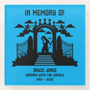 Posavasos De Vidrio En memoria: funeral de cantante