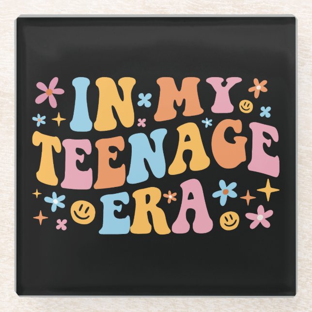 Posavasos De Vidrio En mi era adolescente I (Anverso)