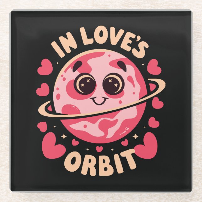 Posavasos De Vidrio En órbita de amor (Anverso)