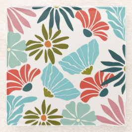 Posavasos De Vidrio Encantadora Monasterio Floral Vibrante Moderna