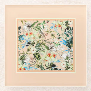 Posavasos De Vidrio Encanto floral vintage