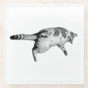 Posavasos De Vidrio Encanto rayado para la tabla