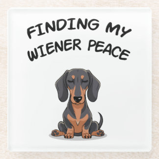 Posavasos De Vidrio Encontrar mi regalo Dachshund de Wiener Peace