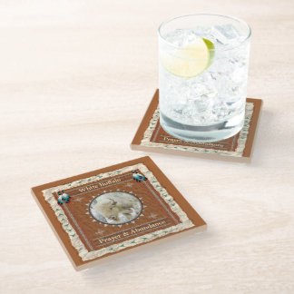 Posavasos De Vidrio Energía de Abundancia del Búfalo Blanco