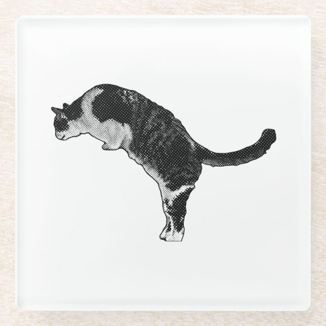 Posavasos De Vidrio Energía fresca de gato (Anverso)