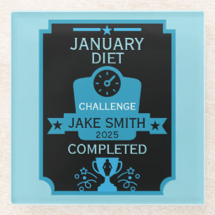 Posavasos De Vidrio Enero: Felicitaciones por pérdida de peso