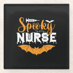 Posavasos De Vidrio Enfermera espeluznante de Halloween Cumpleaños