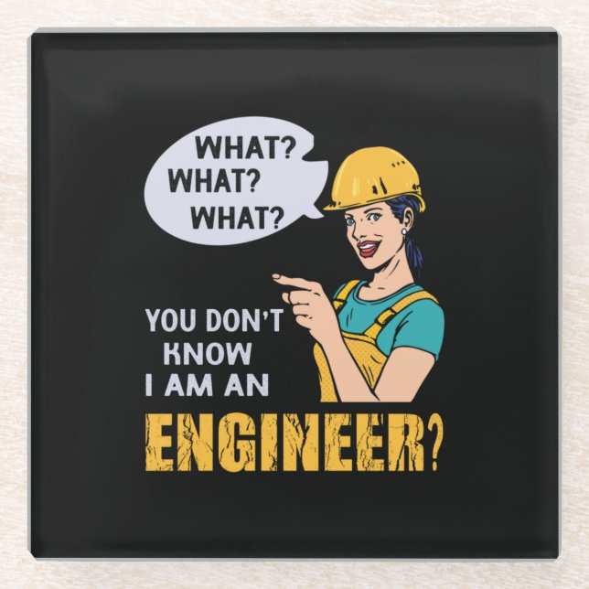 Posavasos De Vidrio Engineer I Am An Engineer (Anverso)