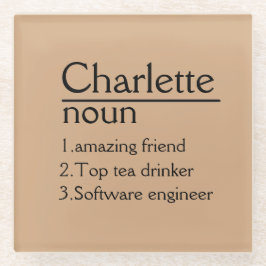 Posavasos De Vidrio Ensamblador de definición de nombre personalizado