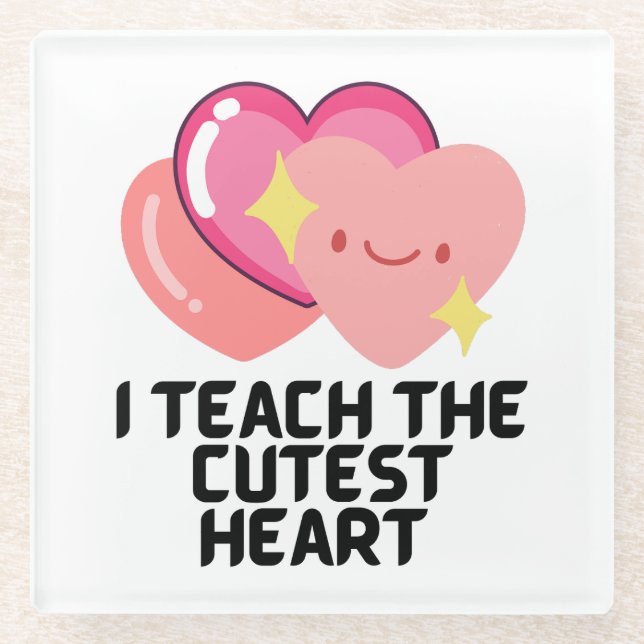 Posavasos De Vidrio Enseño los corazones más escuetos (Anverso)