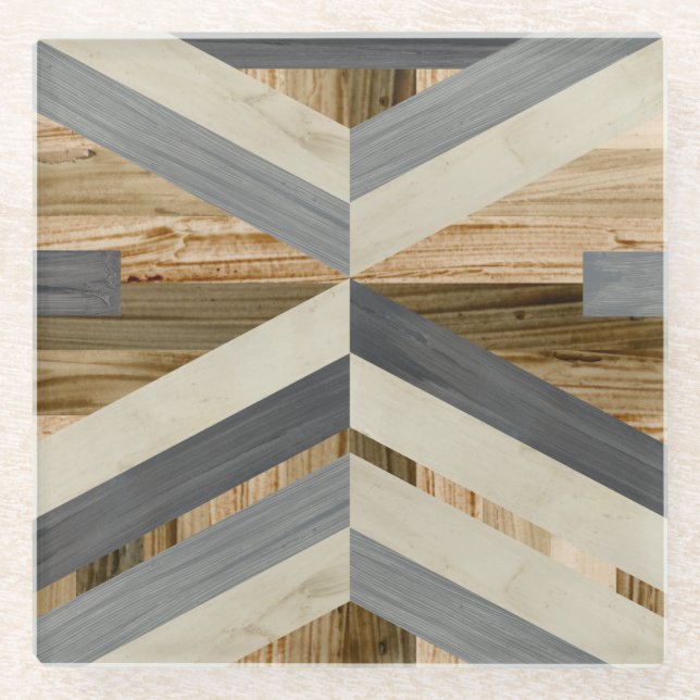 Posavasos De Vidrio Entrada geométrica (Anverso)