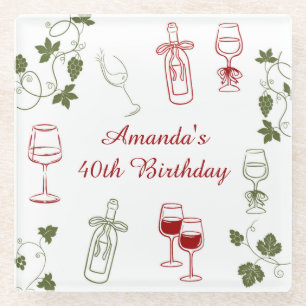 Posavasos De Vidrio Envejeciendo como un buen vino
