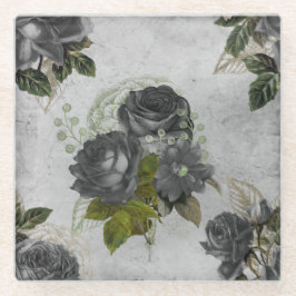 Posavasos De Vidrio Ephemera negro y verde