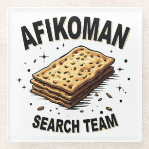 Posavasos De Vidrio Equipo de búsqueda Afikoman Hanukkah Jewish Food A