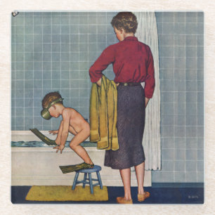 Posavasos De Vidrio Equipo de submarinismo en la tina