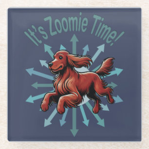 Posavasos De Vidrio Es hora de Zoomie Setter Irlandés