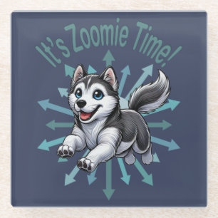 Posavasos De Vidrio Es Hora Zoomie Husky