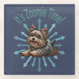 Posavasos De Vidrio Es la hora de Zoomie Yorkshire Terrier