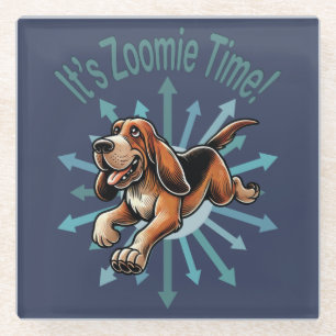 Posavasos De Vidrio Es Perro Zoomie Time Hound