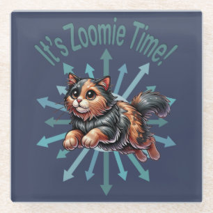 Posavasos De Vidrio Es Tiempo de Zoomie Tortuga Gato