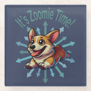 Posavasos De Vidrio Es Zoomie Time Corgi