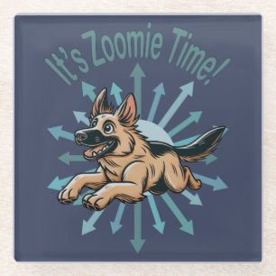 Posavasos De Vidrio Es Zoomie Time German Shepherd