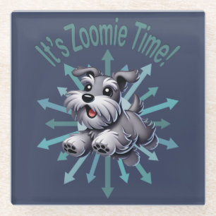 Posavasos De Vidrio Es Zoomie Time Miniature Schnauzer