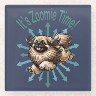 Posavasos De Vidrio Es Zoomie Time Pekingese