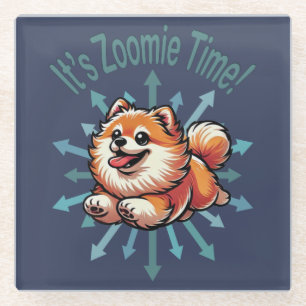 Posavasos De Vidrio Es Zoomie Time Pomeranian