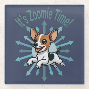 Posavasos De Vidrio Es Zoomie Time Rat Terrier
