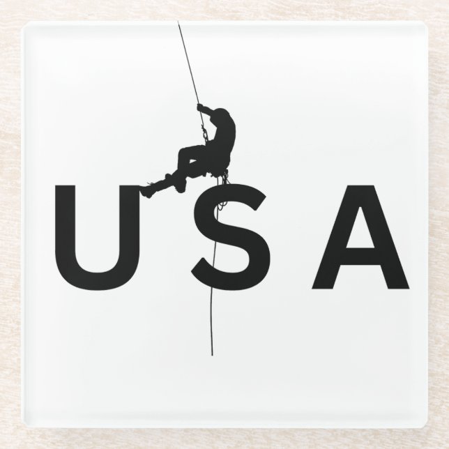 Posavasos De Vidrio Escalada de EEUU (Anverso)
