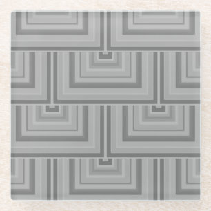 Posavasos De Vidrio Escalas cuadradas grises