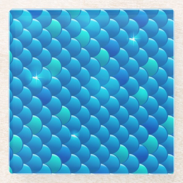 Posavasos De Vidrio escalas de pescados del río (Anverso)