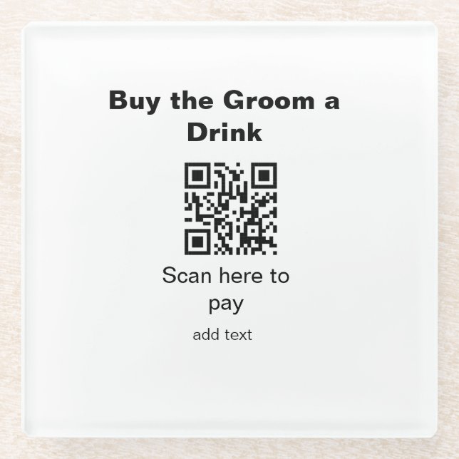 Posavasos De Vidrio escaneá el código QR para pagarle una bebida al no (Anverso)