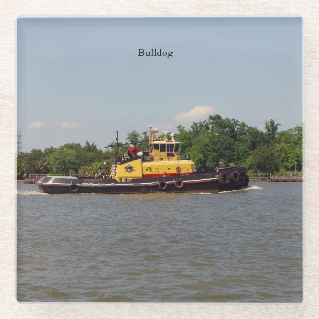 Posavasos De Vidrio escayola de vidrio de bulldog (Anverso)