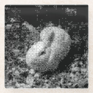 Posavasos De Vidrio escayola de vidrio de conejo pixelado