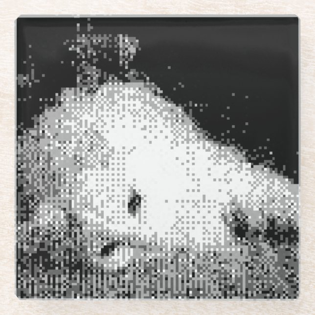 Posavasos De Vidrio escayola de vidrio pixelado (Anverso)